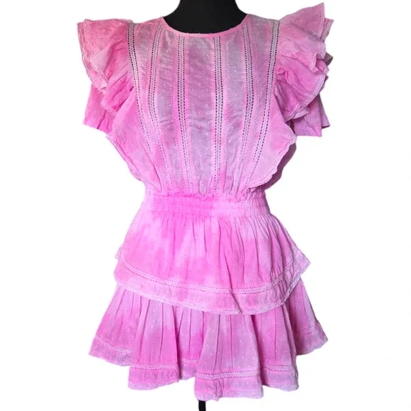 LoveShackFancy Natasha Dress Begonia Hand Dye - Picture 5 of 7